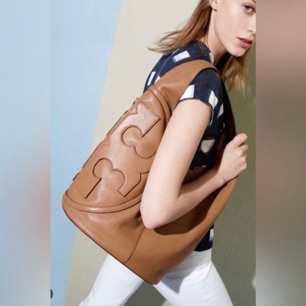 Authentic Rare Tory Burch All T Hobo Shoulder Bag Leather Purse Handbag - Picture 5 of 17